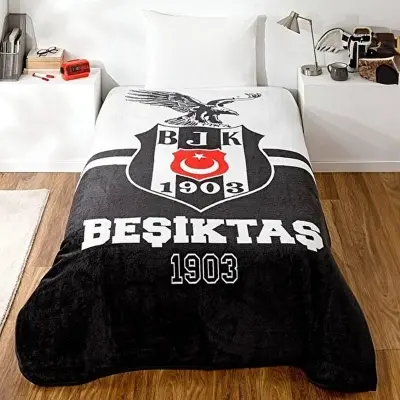 Taç Tek Kişilik Taraftar Battaniye Beşiktaş